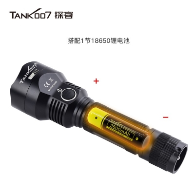 TANK007探客PT12 V2戰(zhàn)術(shù)防衛(wèi)直充LED超亮遠(yuǎn)射防身手電2023款1200流明